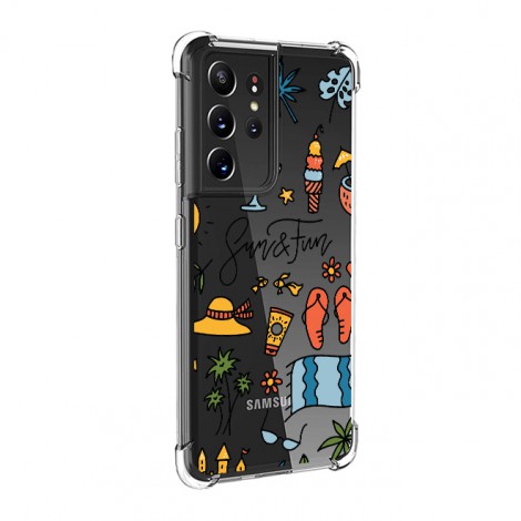 เคส Samsung Anti-Shock [ SUMMER ] สำหรับ Galaxy S22 / S21 / Note20 / 10 / 9 / S20 / FE / S10 / S10e / Plus / Ultra / Lite